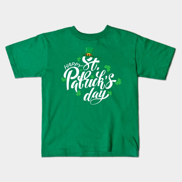 Happy St Patrick's day Kids T-Shirt by Stellart